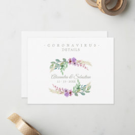 Covid19 Details Sophisticated Lilac Chic Wreath ノートカード
