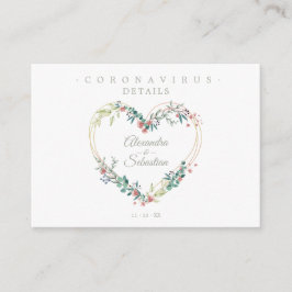 Covid19 Details Sophisticated Pink Chic Heart エンクロージャーカード