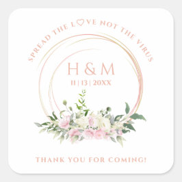 Covid19 Greenery Pink Creamy Garland Sanitizer Gel スクエアシール