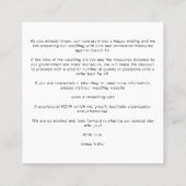 Covid19 Trendy Be our Guest Chic Romantic 3 Photos スクエア名刺 (裏面)