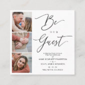Covid19 Trendy Be our Guest Chic Romantic 3 Photos スクエア名刺 (正面)