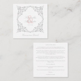 Covid19 Wedding Details Classic Elegant Flourish エンクロージャーカード