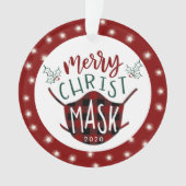 COVID おもしろい ChristMASKメリー Fairy Lights写真 オーナメント (正面)