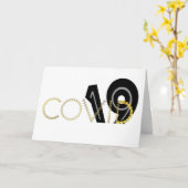 COVID 19と一緒に強力なサンキューカード カード (黄色い花)