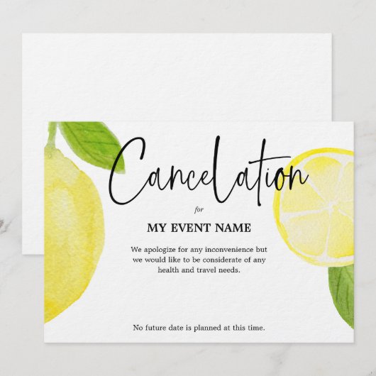 COVID-19によるイベント中止 招待状 (正面/裏面)