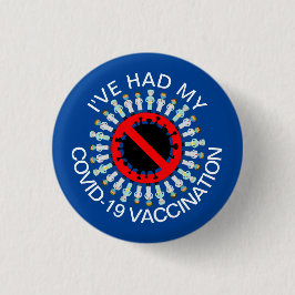 COVID-19のワクチン接種ピンを持っている 缶バッジ