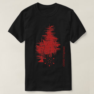 COVID-19の経験,ウイルスが赤い黒いカスタム Tシャツ