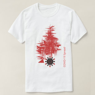 COVID-19の経験,ウイルスが黒い赤を拡散カスタムした Tシャツ