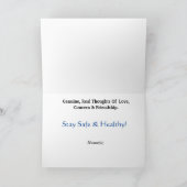 COVID-19の考えるあなたの家族グリーティングカード カード (内部)