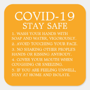 Covid-19アドバイス スクエアシール