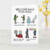 Covid 19ウェルカム新学期。 カード (黄色い花)