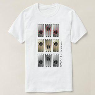 COVID-19エクスペリエンス、ロックダウン、ウイルスの背後バー Tシャツ