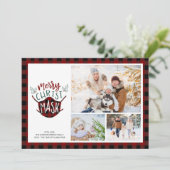 COVID-19キリストマスメリークバッファロープレイド赤写真 シーズンカード (スタンド正面)