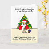 Covid 19クリスマス父クリスマスアニメ カード (黄色い花)