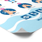 Covid-19コロナの子供のための手洗いステップ ポスター (角)