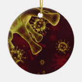 Covid-19コロナウイルスが医療として広がる セラミックオーナメント (正面)