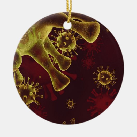 Covid-19コロナウイルスが医療として広がる セラミックオーナメント (正面)
