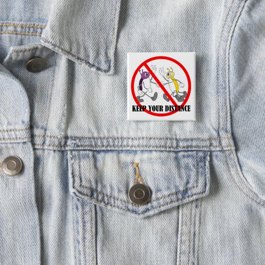 Covid-19コロナウイルスの社会的距離 缶バッジ (インサイチュ)