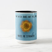 Covid-19コーヒーマグ。15オズ。白黒. ツートーンマグカップ (中央)