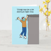 Covid 19サポートと勇気付けられる漫画 カード (黄色い花)