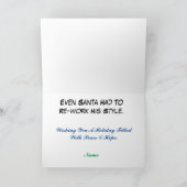 COVID-19サンタとそりのクリスマスカード カード (内部)