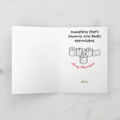 COVID-19トイレおもしろい紙ギフトクリスマスカード カード (内部)