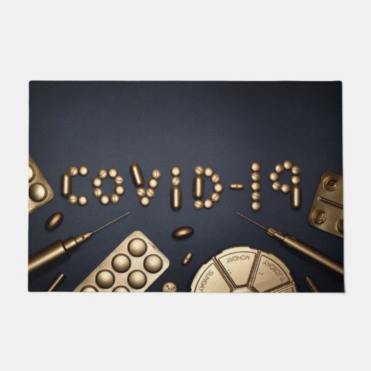 Covid-19フロアマット ドアマット (正面)
