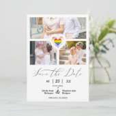 Covid 19プライドレインボーハートレズビアンゲイ3写真 セーブザデート (スタンド正面)