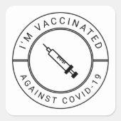 Covid-19プロフェッショナル・ブトの予防接種を受けている スクエアシール (正面)