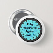 Covid 19ボタンに完全ワクチン接種 缶バッジ (正面&裏面)
