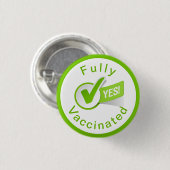 Covid 19ボタンに完全ワクチン接種 缶バッジ (正面&裏面)