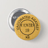 Covid-19ボタンの予防接種 缶バッジ (正面&裏面)