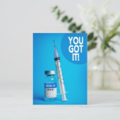 Covid 19ワクチン接種おめでとうございます ポストカード (スタンド正面)