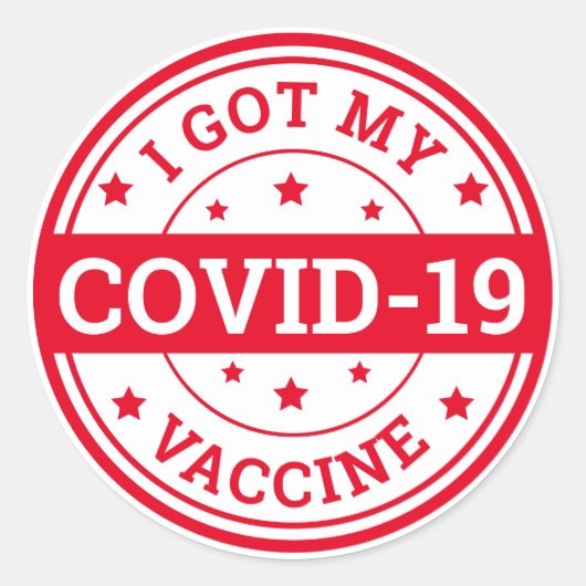 COVID-19ワクチン接種済み ラウンドシール (正面)