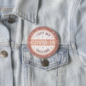 COVID-19ワクチン接種済み ローズゴールド 缶バッジ (インサイチュ)