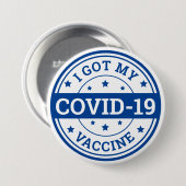 COVID-19ワクチン接種済み 缶バッジ (正面&裏面)