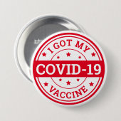 COVID-19ワクチン接種済み 缶バッジ (正面&裏面)