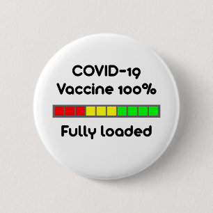 Covid 19ワクチン100%完全ロードホワイト 缶バッジ
