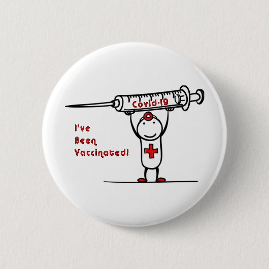 Covid-19予防接種ボタン 缶バッジ (正面)