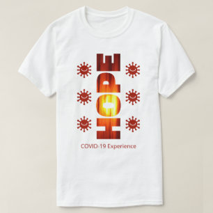 COVID-19体験 – 希望の日の入り、笑顔のウイルス Tシャツ