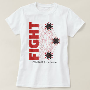COVID-19体験,戦う,赤と黒,ウイルス Tシャツ