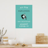 Covid-19全従業員の予防接種安全カスタム ポスター (キッチン)