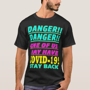COVID-19危険Tシャツ1アクア Tシャツ
