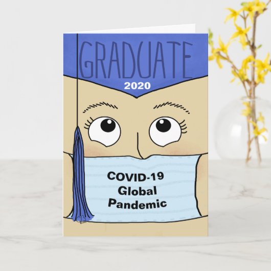 COVID-19女子院生2020年卒業 カード (黄色い花)