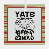 COVID 19検疫ゲーマーギフト – ホームステイ ガラスオーナメント (裏面)