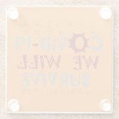 COVID-19生き延び – 強さと回復力 ガラスコースター (裏面)