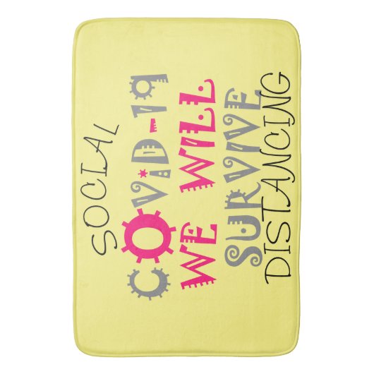 COVID-19生き延び – 強さと回復力 バスマット (正面縦)