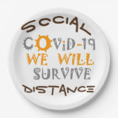 COVID-19生き延び – 強さと回復力 ペーパープレート (正面)