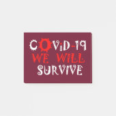 COVID-19生き延び – 強さと回復力 ポストイット (正面)