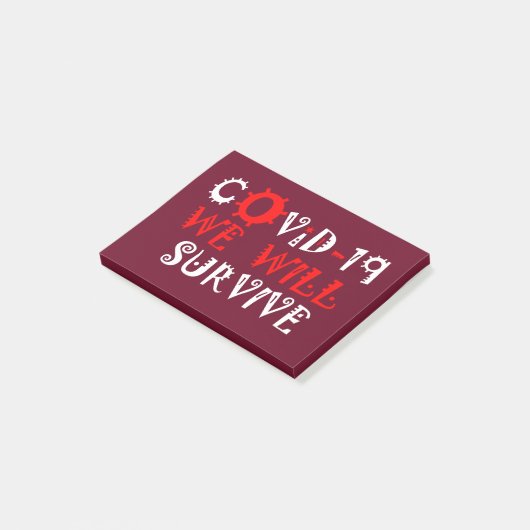 COVID-19生き延び – 強さと回復力 ポストイット (アングル)